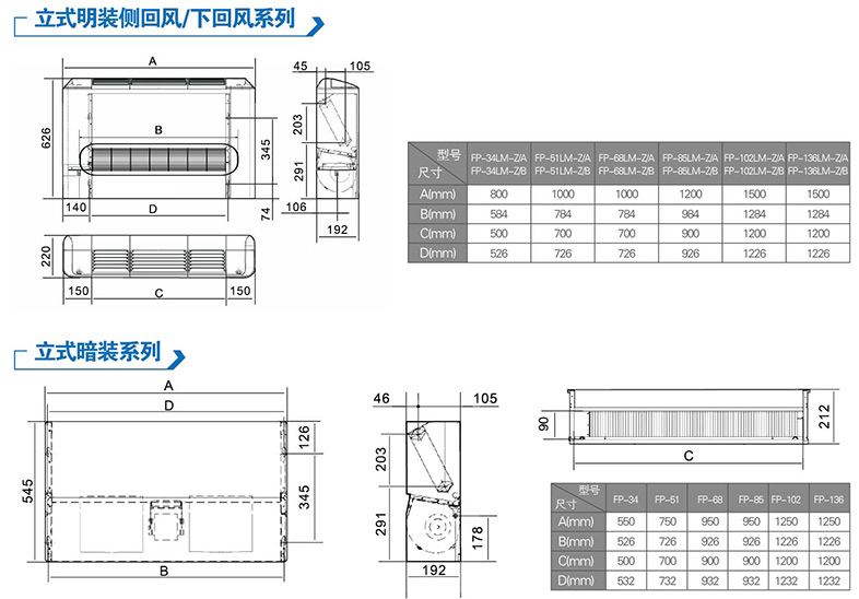 立式明裝風(fēng)機(jī)盤管參數(shù)